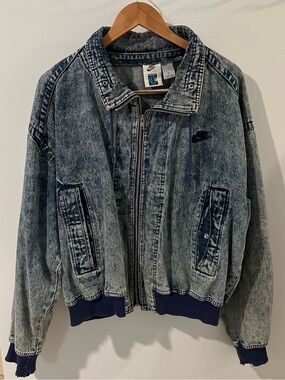 Nike Acid Wash Denim Bomber Jacket